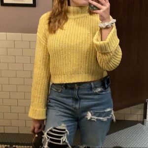 Yellow cropped sweater